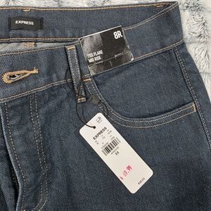 Express Women's Dark Blue Flare Jeans